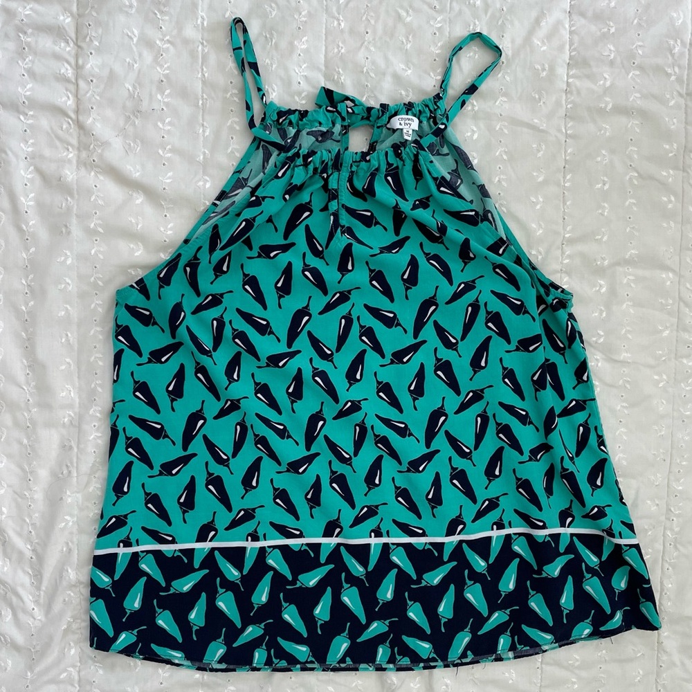 Crown & Ivy - Halter style top - chili pepper
